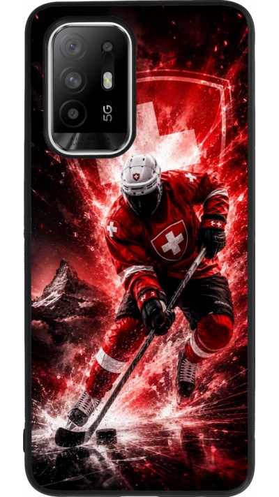Coque OPPO F19 Pro+ - Silicone rigide noir Hockey World Championship Player