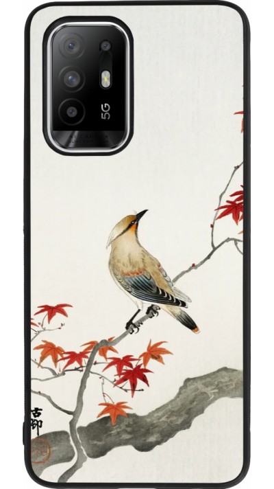 Coque OPPO F19 Pro+ - Silicone rigide noir Japanese Bird
