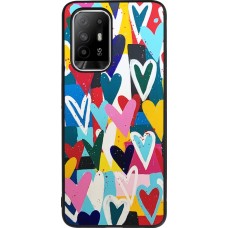Coque OPPO F19 Pro+ - Silicone rigide noir Joyful Hearts
