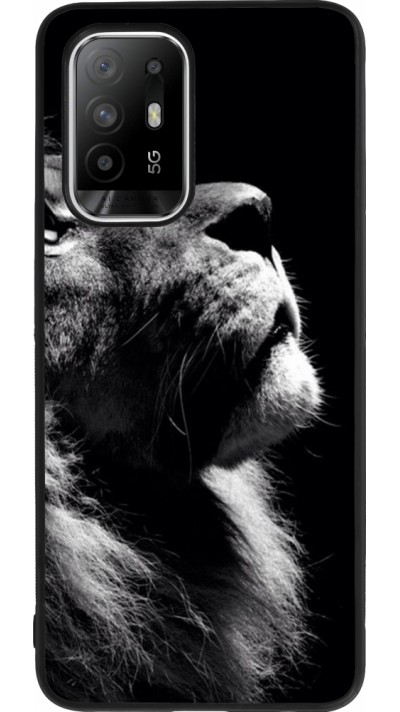 OPPO F19 Pro+ Case Hülle - Silikon schwarz Lion looking up