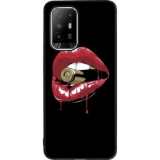 OPPO F19 Pro+ Case Hülle - Silikon schwarz Lips bullet