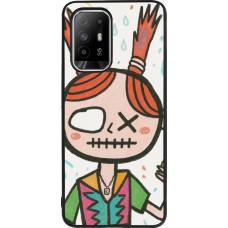Coque OPPO F19 Pro+ - Silicone rigide noir Little Girl Sketch