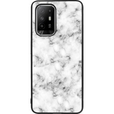 Coque OPPO F19 Pro+ - Silicone rigide noir Marble 01