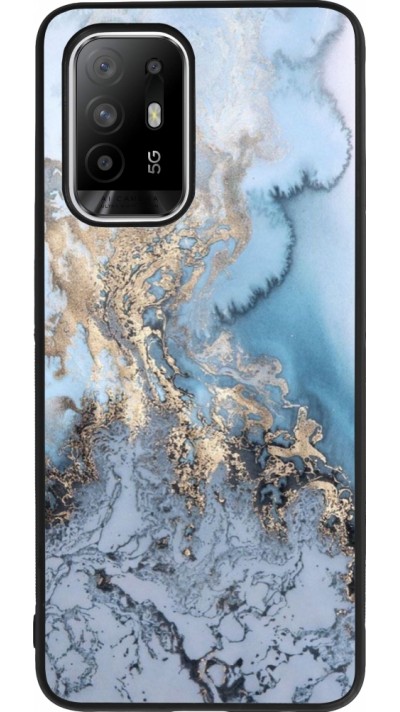 OPPO F19 Pro+ Case Hülle - Silikon schwarz Marble 04