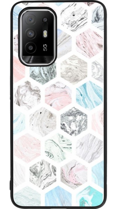 OPPO F19 Pro+ Case Hülle - Silikon schwarz Marble Everything