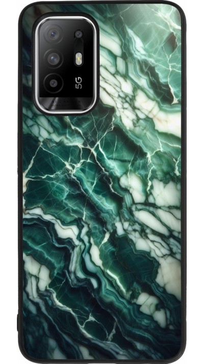 OPPO F19 Pro+ Case Hülle - Silikon schwarz Majestätischer grüner Marmor
