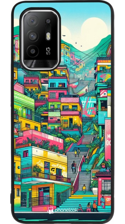 Coque OPPO F19 Pro+ - Silicone rigide noir Medellin Comuna 13 Art