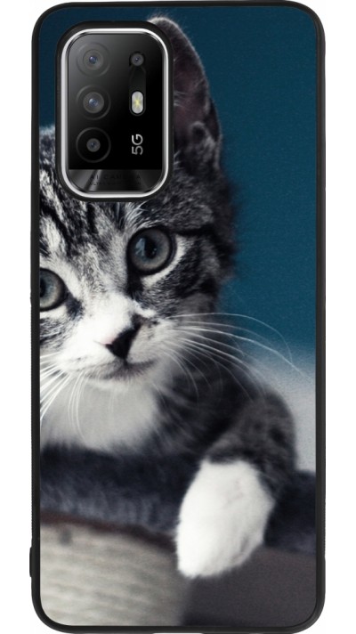 Coque OPPO F19 Pro+ - Silicone rigide noir Meow 23