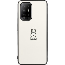 Coque OPPO F19 Pro+ - Silicone rigide noir Minimal bunny cutie
