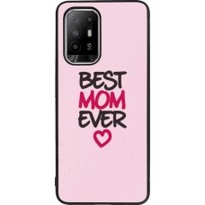 Coque OPPO F19 Pro+ - Silicone rigide noir Mom 2023 best Mom ever pink