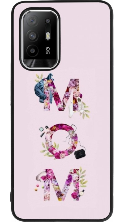 Coque OPPO F19 Pro+ - Silicone rigide noir Mom 2024 girly mom