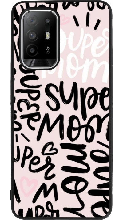 Coque OPPO F19 Pro+ - Silicone rigide noir Mom 2024 Super mom