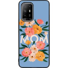 Coque OPPO F19 Pro+ - Silicone rigide noir Mom 2026 Flowers