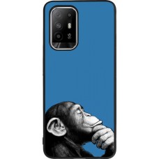 OPPO F19 Pro+ Case Hülle - Silikon schwarz Monkey Pop Art