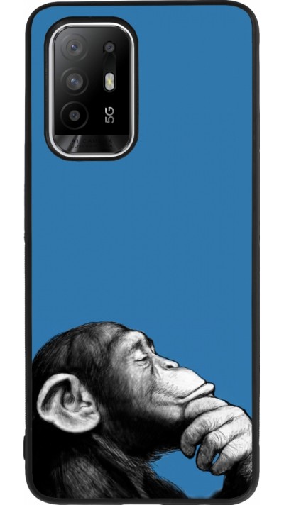 Coque OPPO F19 Pro+ - Silicone rigide noir Monkey Pop Art