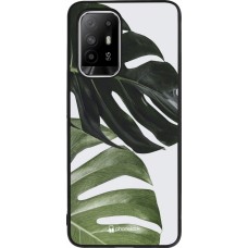 Coque OPPO F19 Pro+ - Silicone rigide noir Monstera Plant