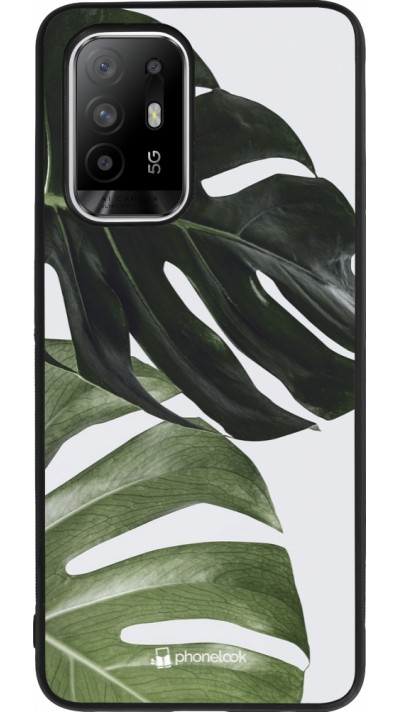 Coque OPPO F19 Pro+ - Silicone rigide noir Monstera Plant