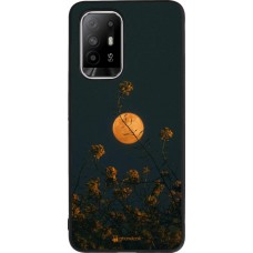 OPPO F19 Pro+ Case Hülle - Silikon schwarz Moon Flowers
