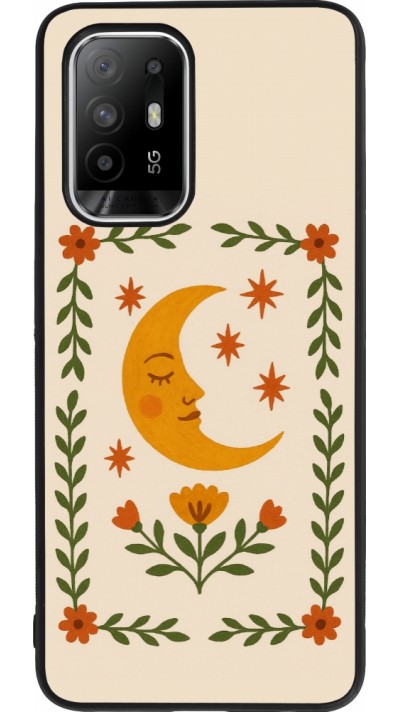 Coque OPPO F19 Pro+ - Silicone rigide noir Half moon stamp 2026