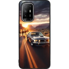 Coque OPPO F19 Pro+ - Silicone rigide noir Mustang 69 Grand Canyon