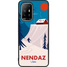 Coque OPPO F19 Pro+ - Silicone rigide noir Nendaz Cabane Ski