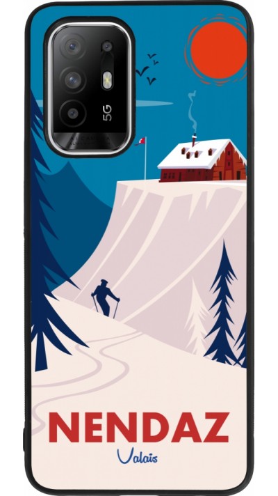 Coque OPPO F19 Pro+ - Silicone rigide noir Nendaz Cabane Ski