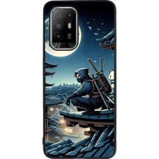 Coque OPPO F19 Pro+ - Silicone rigide noir Ninja sous la lune