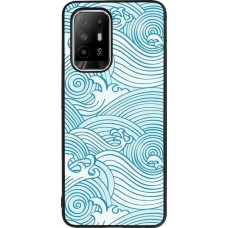OPPO F19 Pro+ Case Hülle - Silikon schwarz Ocean Waves
