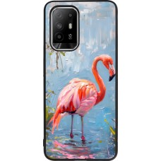 Coque OPPO F19 Pro+ - Silicone rigide noir Paint Flamingo