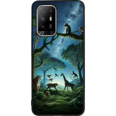 OPPO F19 Pro+ Case Hülle - Silikon schwarz Paradies der exotischen Tiere