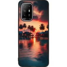 Coque OPPO F19 Pro+ - Silicone rigide noir Paradis Maldives