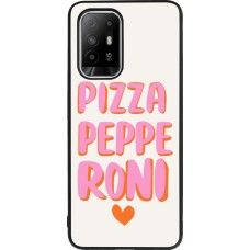 Coque OPPO F19 Pro+ - Silicone rigide noir Pizza pepperoni 2026
