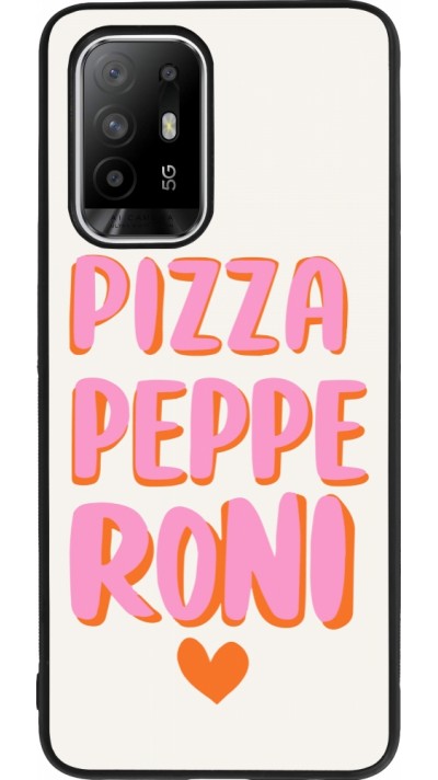 Coque OPPO F19 Pro+ - Silicone rigide noir Pizza pepperoni 2026