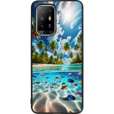 OPPO F19 Pro+ Case Hülle - Silikon schwarz Strandparadies