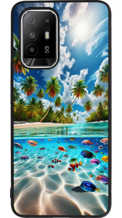 OPPO F19 Pro+ Case Hülle - Silikon schwarz Strandparadies