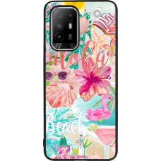 OPPO F19 Pro+ Case Hülle - Silikon schwarz Preppy Collage Aloha