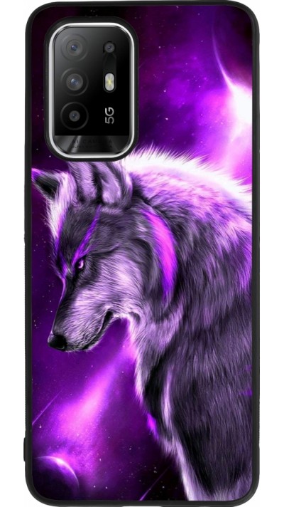 OPPO F19 Pro+ Case Hülle - Silikon schwarz Purple Sky Wolf