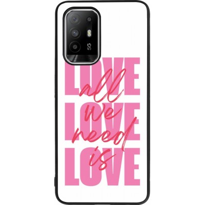 Coque OPPO F19 Pro+ - Silicone rigide noir Saint Valentines Day 26 Love all we need is