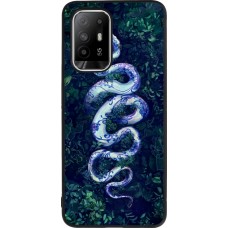 Coque OPPO F19 Pro+ - Silicone rigide noir Serpent Blue Anaconda