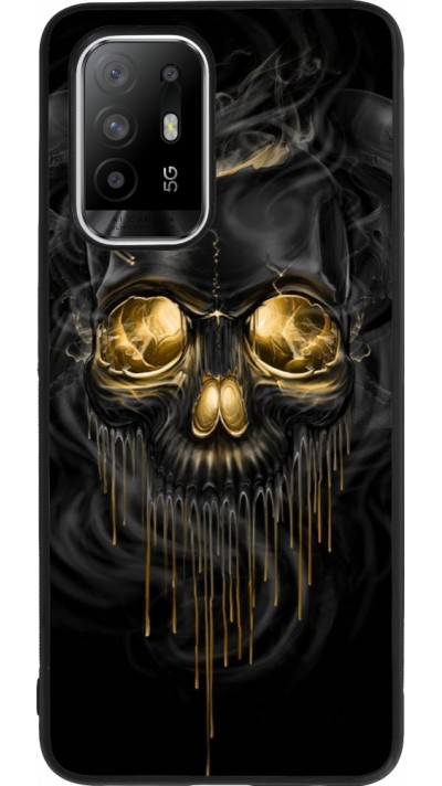 OPPO F19 Pro+ Case Hülle - Silikon schwarz Skull 02