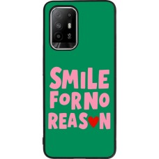 Coque OPPO F19 Pro+ - Silicone rigide noir Smile for no reason 2026