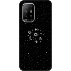 OPPO F19 Pro+ Case Hülle - Silikon schwarz Space Doodle