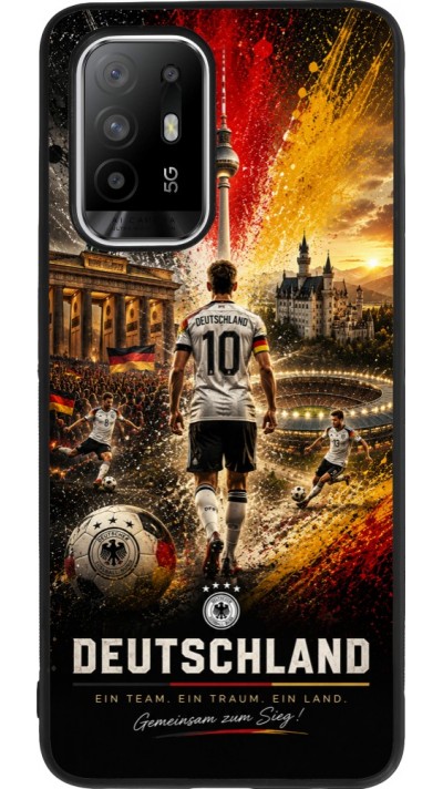 OPPO F19 Pro+ Case Hülle - Silikon schwarz Fussball Deutschland splash 2026