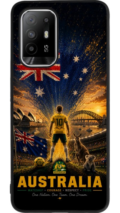 OPPO F19 Pro+ Case Hülle - Silikon schwarz Fussball Australien splash 2026