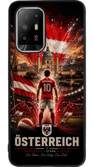 OPPO F19 Pro+ Case Hülle - Silikon schwarz Fussball Österreich splash 2026