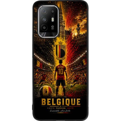 OPPO F19 Pro+ Case Hülle - Silikon schwarz Fussball Belgien splash 2026