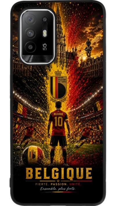 OPPO F19 Pro+ Case Hülle - Silikon schwarz Fussball Belgien splash 2026