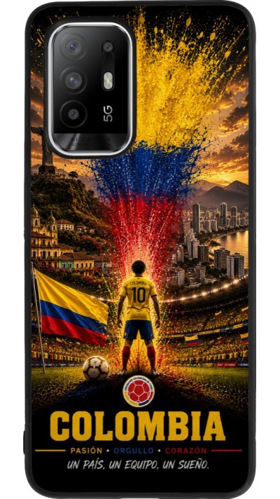 OPPO F19 Pro+ Case Hülle - Silikon schwarz Fussball Kolumbien splash 2026