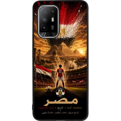Coque OPPO F19 Pro+ - Silicone rigide noir Football Égypte splash 2026