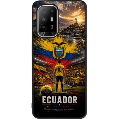 OPPO F19 Pro+ Case Hülle - Silikon schwarz Fussball Ecuador splash 2026